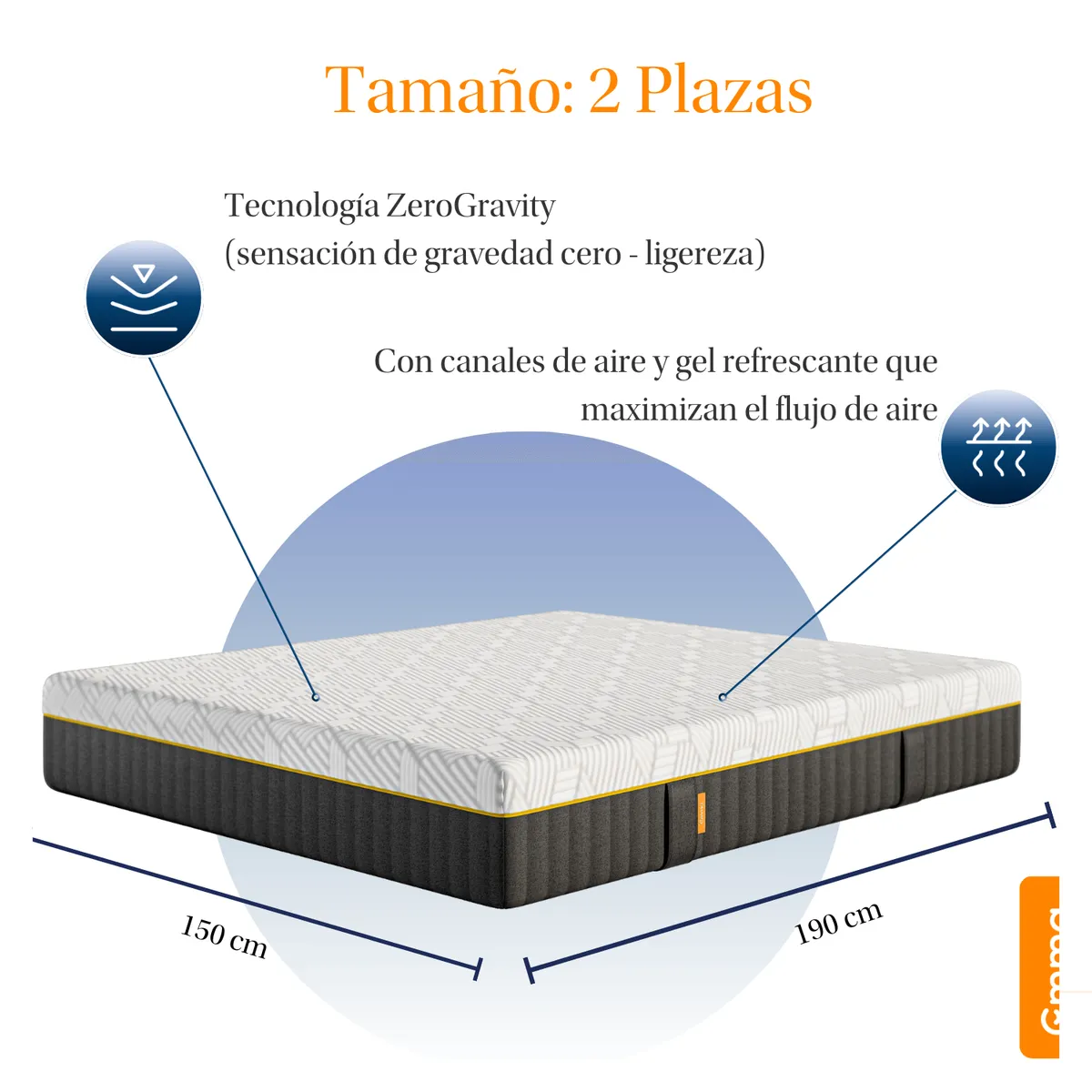 EMMA - Colchón Emma ZeroGravity 2 Plazas