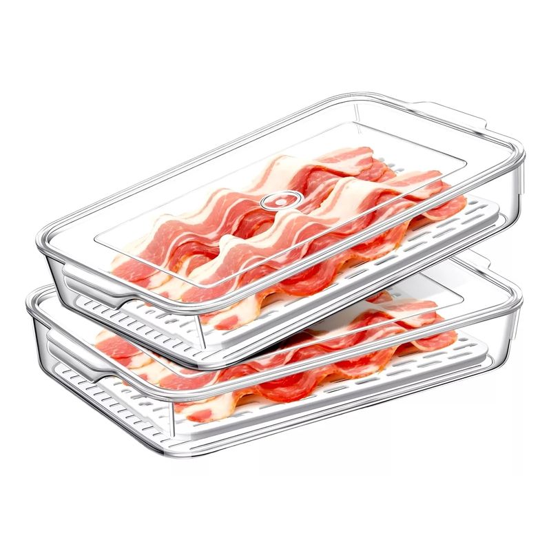 GENERICO - X2 Organizador Refrigerador Acrilico Contenedor Con Tapa