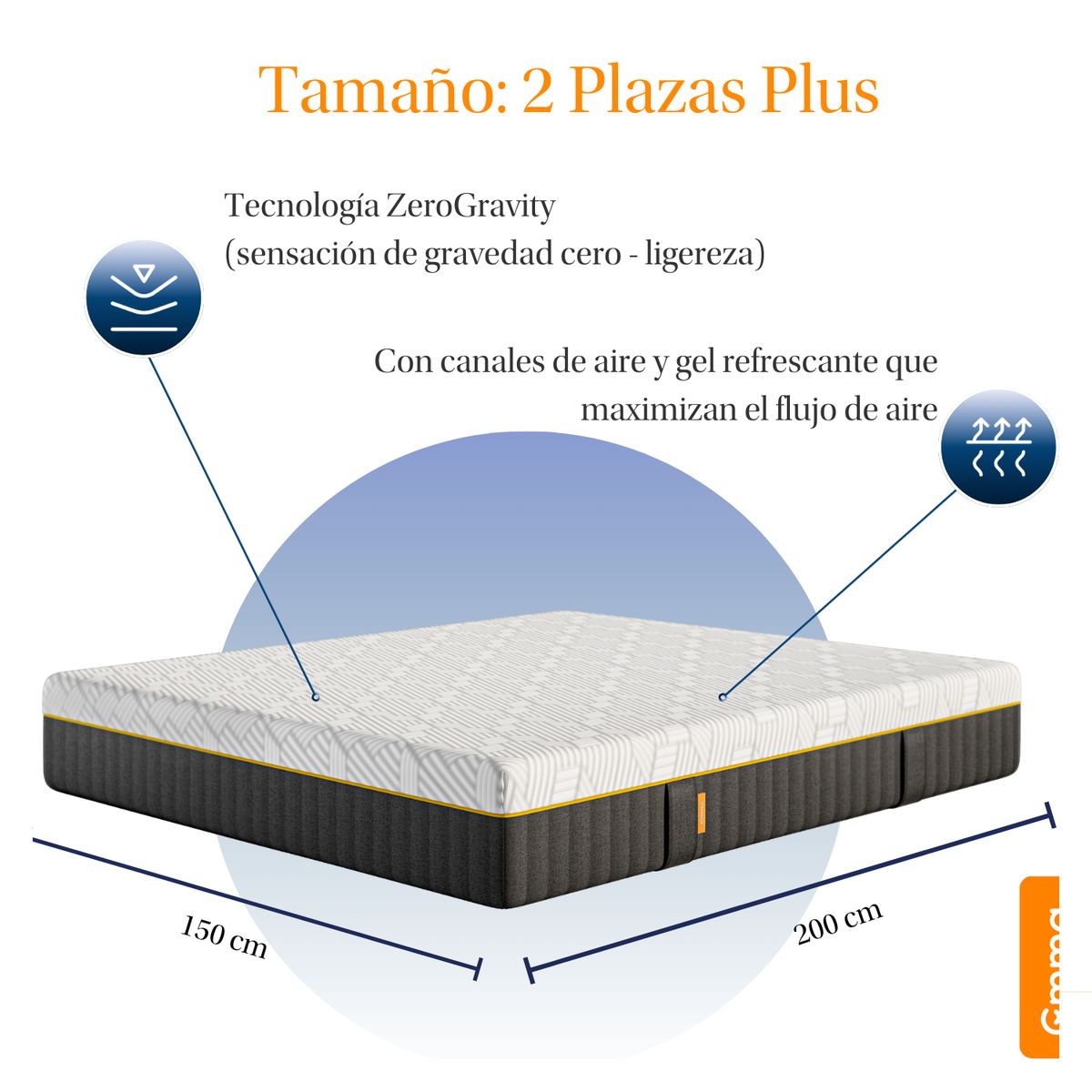 EMMA - Colchón Emma ZeroGravity 2 Plazas Plus