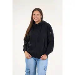 POLEMIC - Poleron franela full zipper procesado Negro VW7715