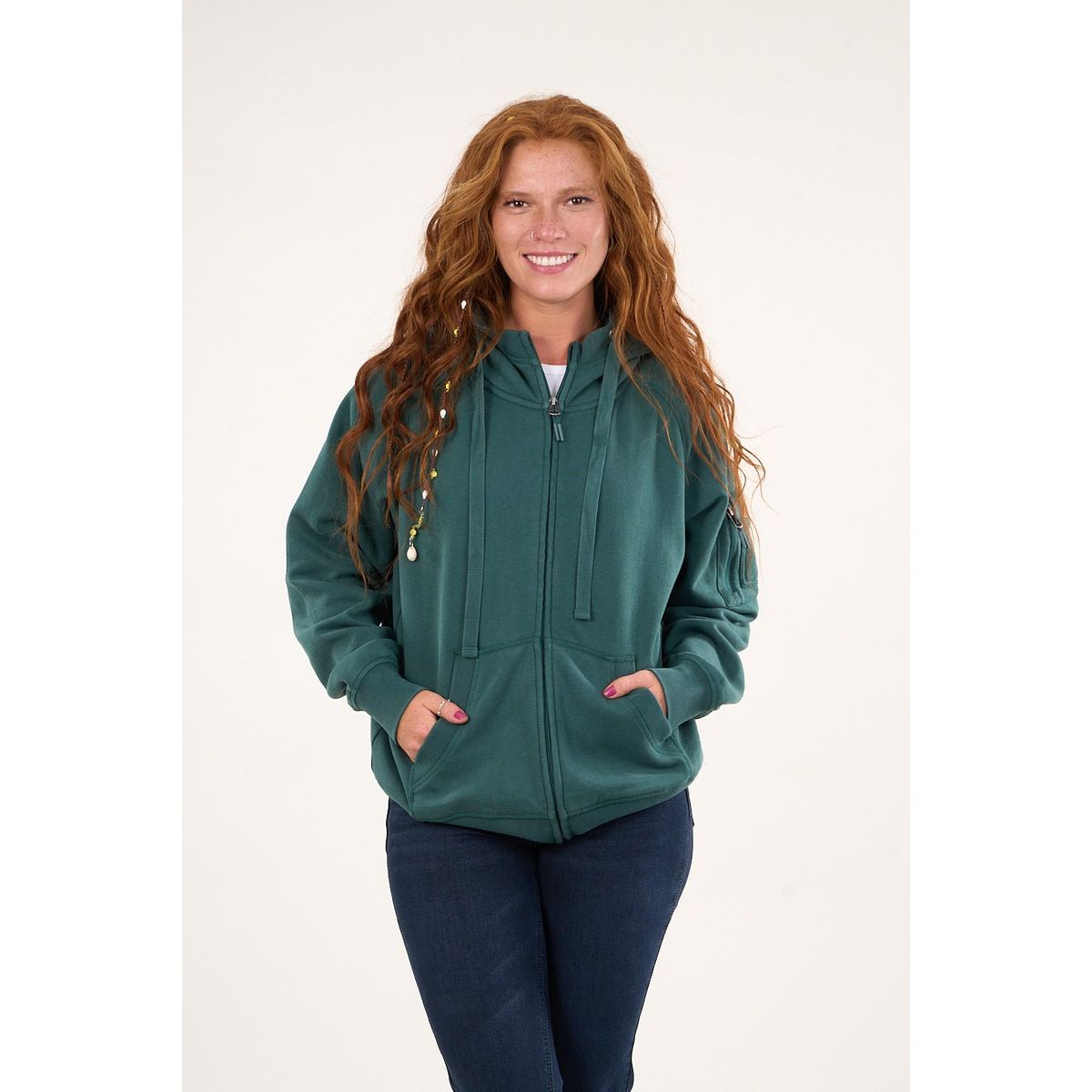 POLEMIC - Poleron franela full zipper procesado Verde VW7715 Polemic