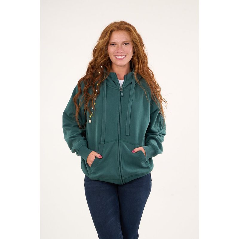 POLEMIC - Poleron franela full zipper procesado Verde VW7715 Polemic