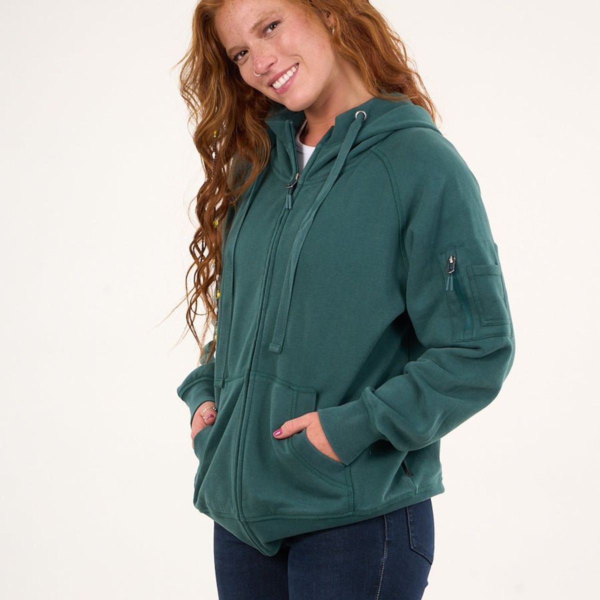 POLEMIC - Poleron franela full zipper procesado Verde VW7715 Polemic