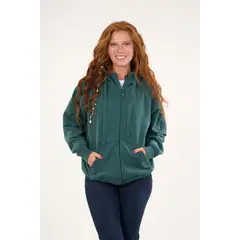 POLEMIC - Poleron franela full zipper procesado Verde VW7715