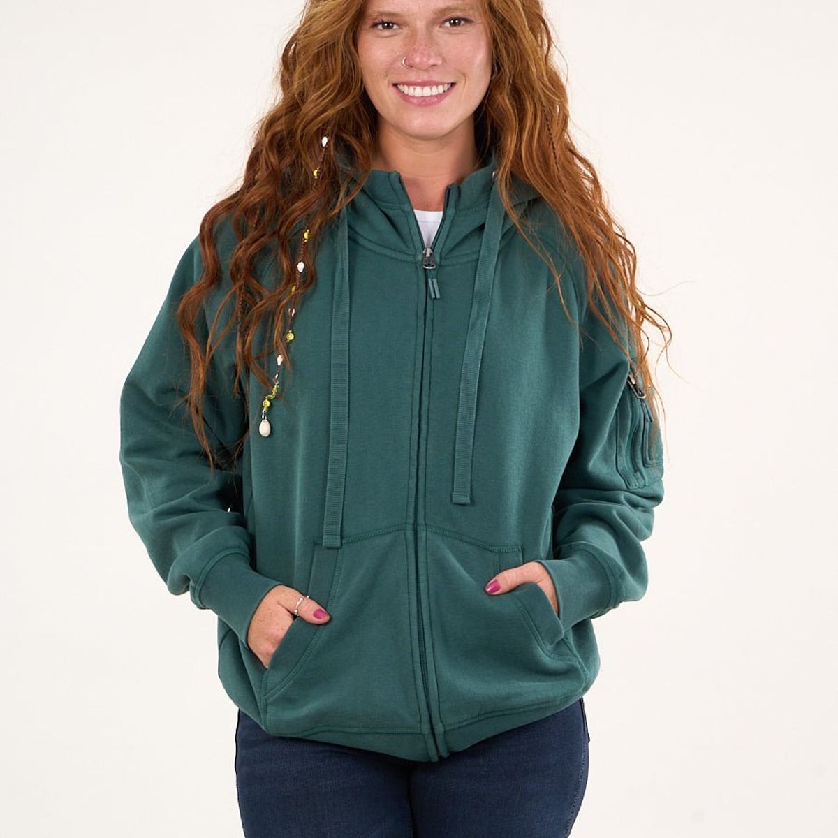 POLEMIC - Poleron franela full zipper procesado Verde VW7715 Polemic