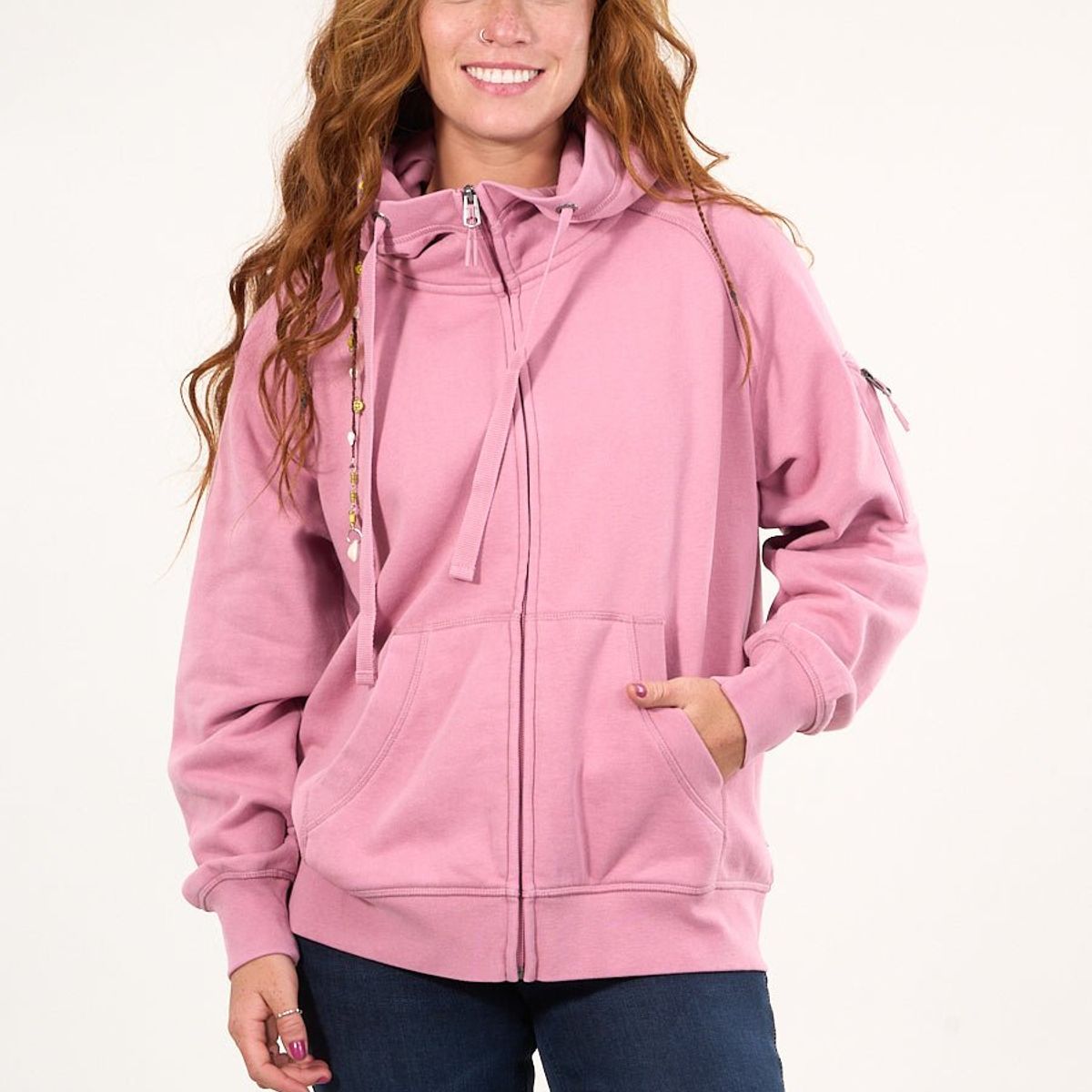 POLEMIC - Poleron franela full zipper procesado Rosa VW7715 Polemic