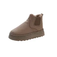 TIOZONEY - Botas de nieve cortas de felpa para mujer