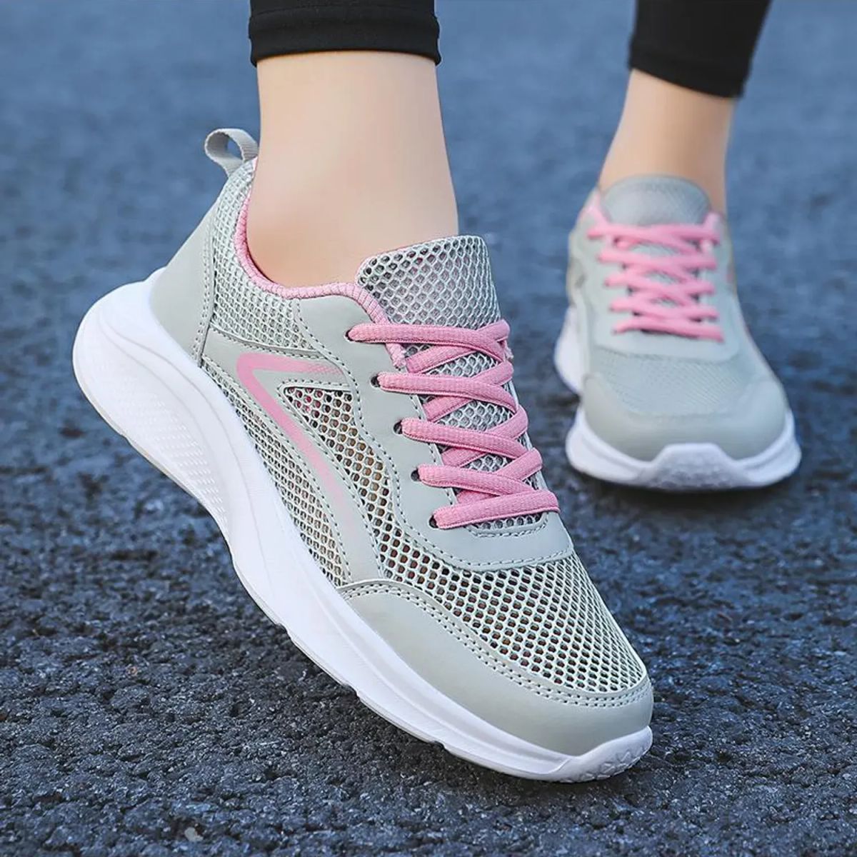 TIOZONEY - Zapatillas casuales para Mujer - Gris