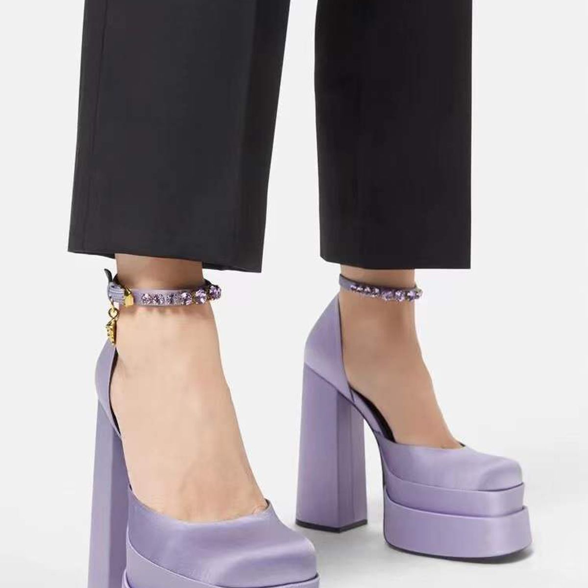 TIOZONEY - Zapatos de tacón morados Mujer.