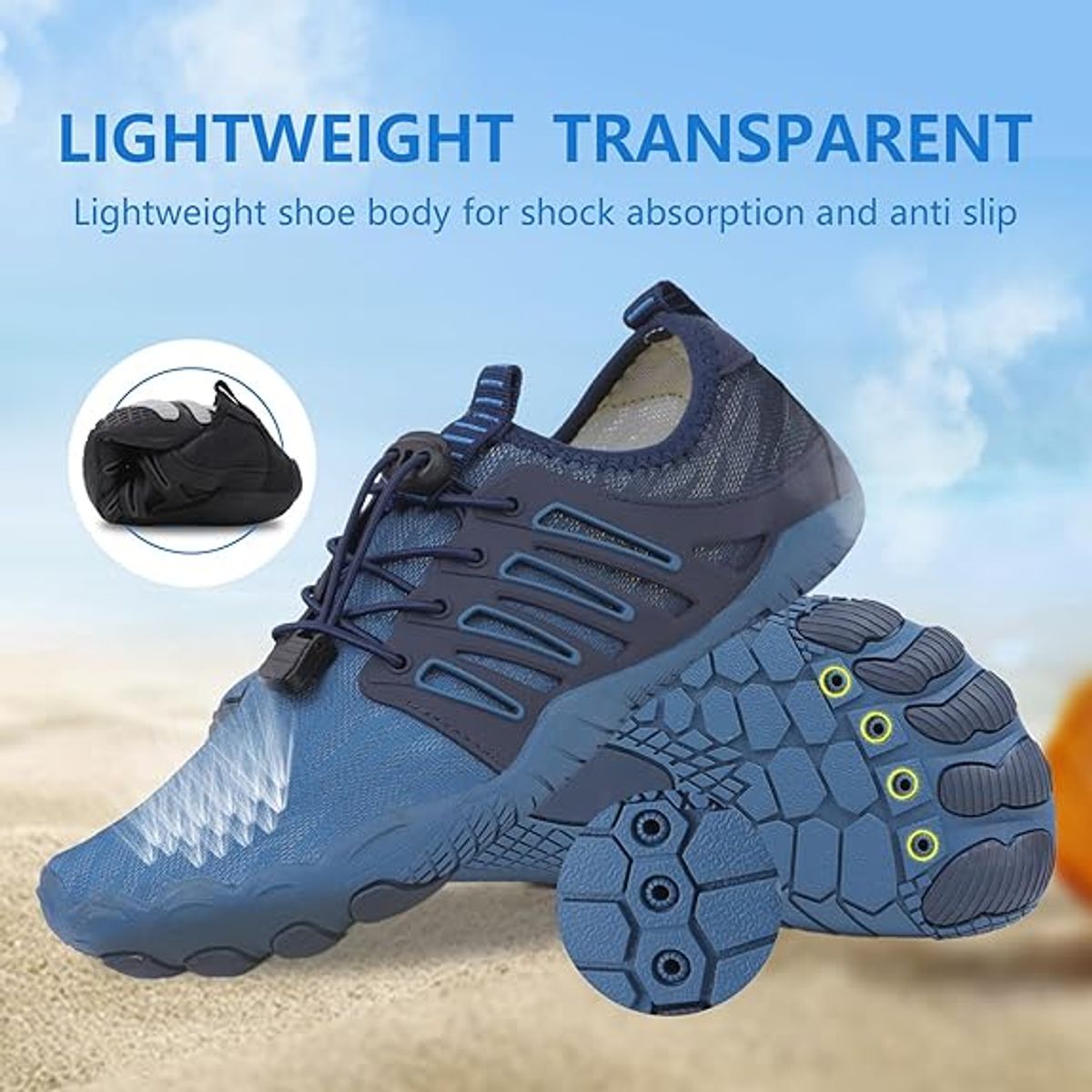 TIOZONEY - Calzado de senderismo descalzo Azul