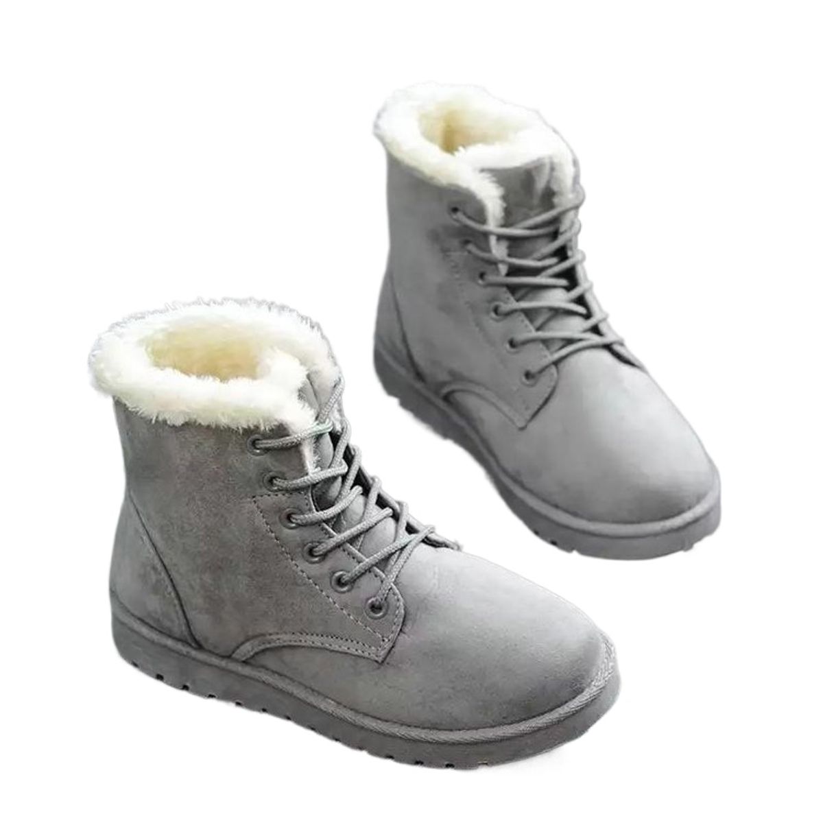 TIOZONEY - Botas de nieve cortas de felpa para mujer.