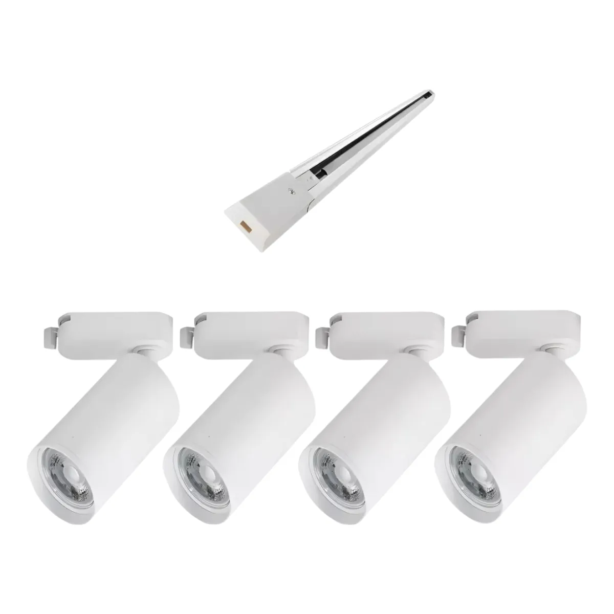 WANT - Lámpara 4 Focos Blancos Luz Fría con Riel de 1 metro