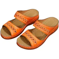 TIOZONEY - Sandalia Mujer -Naranja