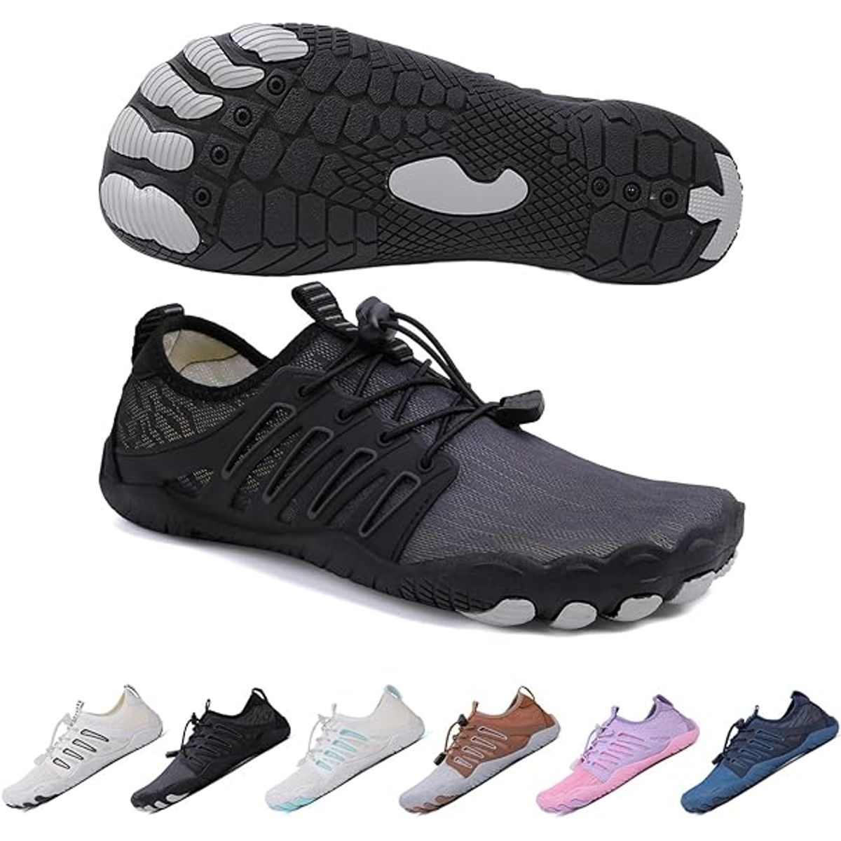 TIOZONEY - Calzado de senderismo descalzo Negro