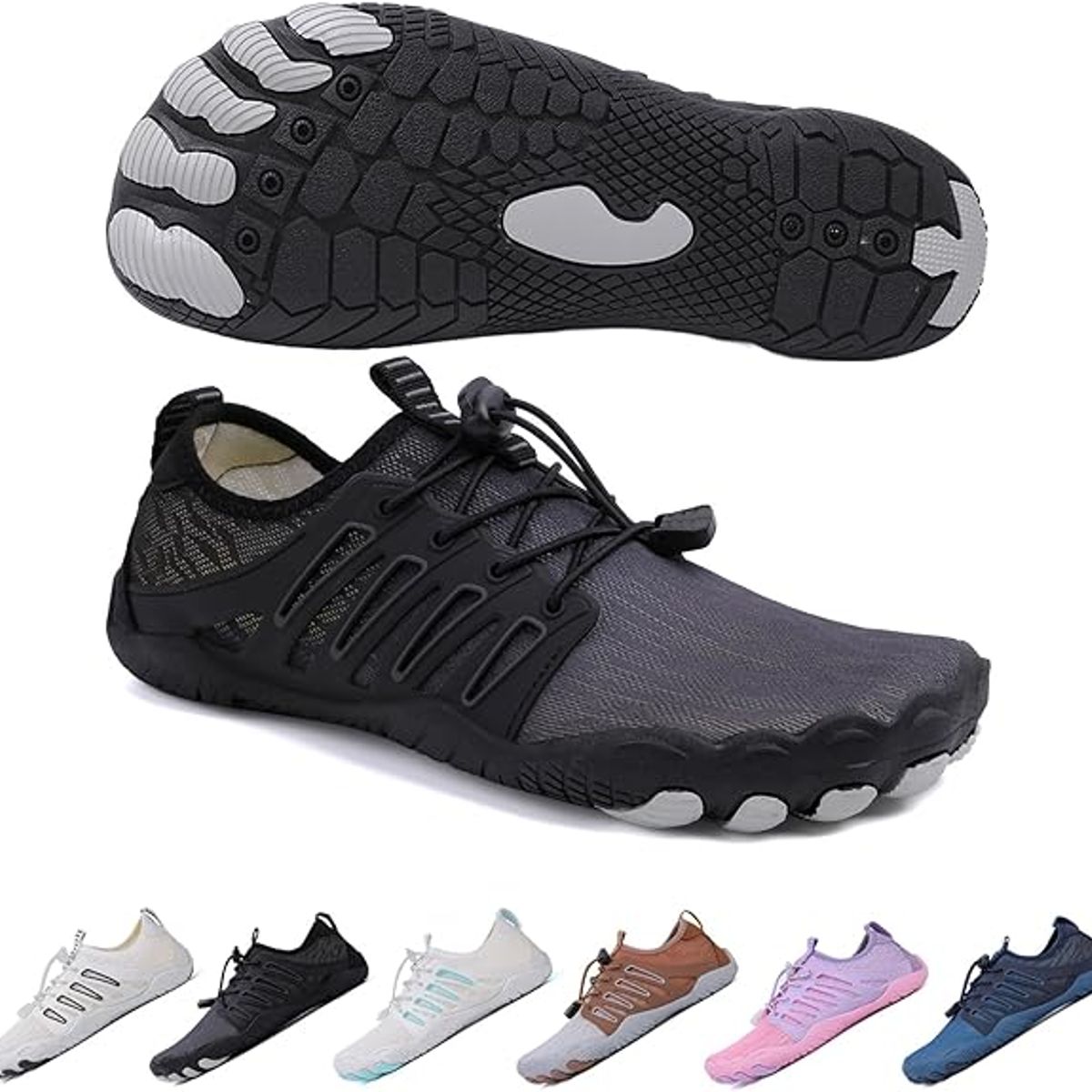 TIOZONEY - Calzado de senderismo descalzo Negro