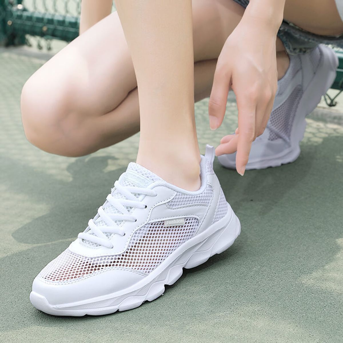 TIOZONEY - Zapatillas casuales para Mujer - Blanco.