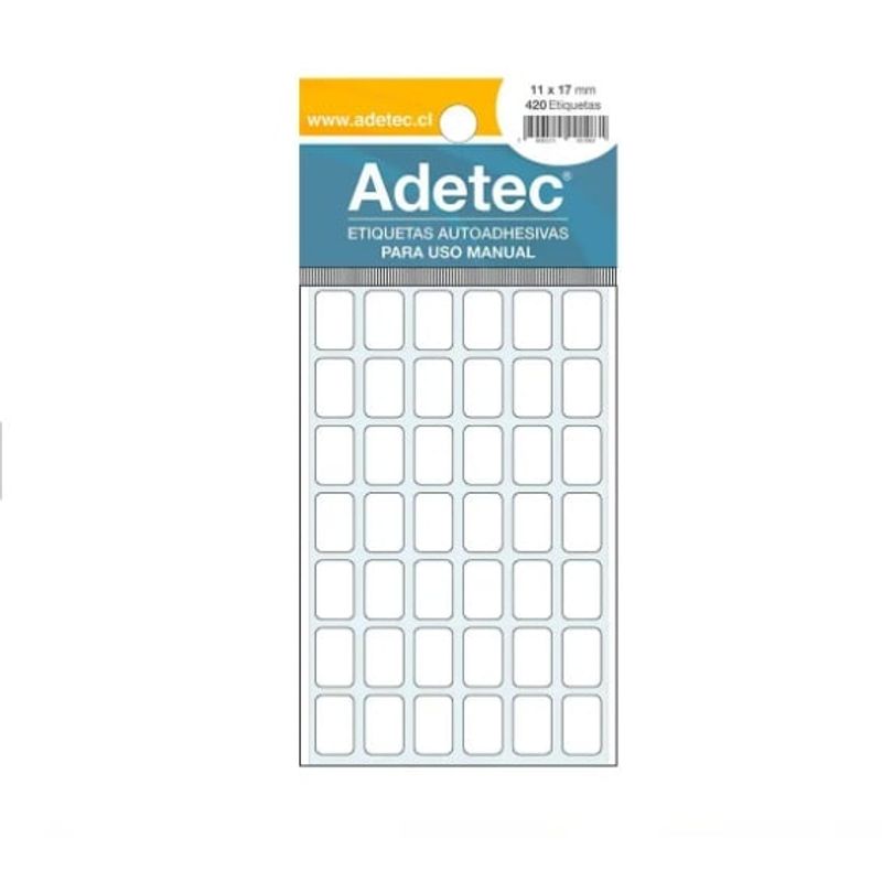 ADETEC - Etiqueta Rectangular Adetec Manual 11x17 Mm 450 Unds