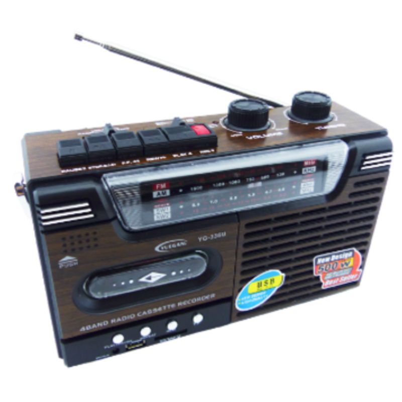 GENERICO - Radio Cassette AMFM Modelo YG-336U Conexion USB Y SD