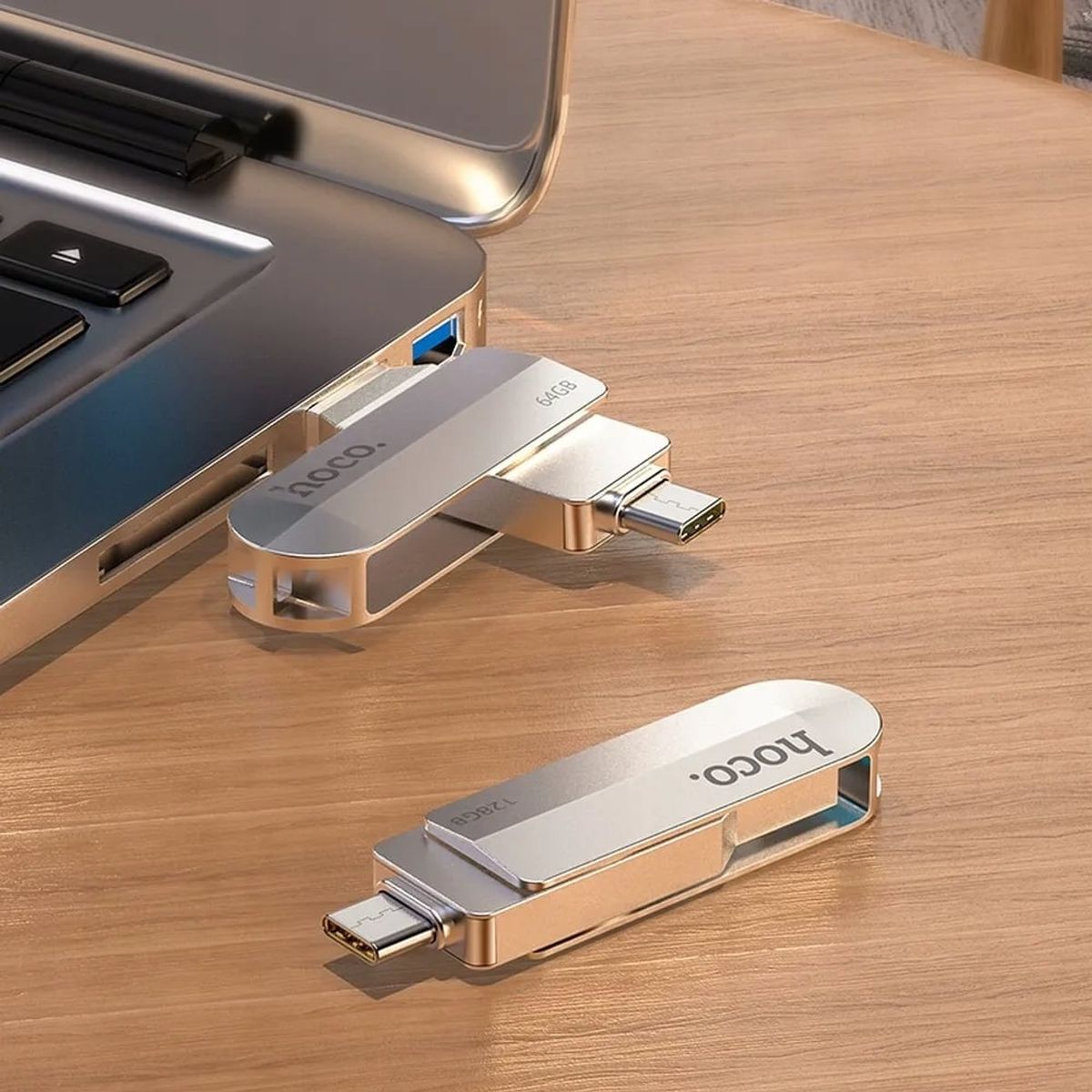 HOCO - Pendrive Hoco UD10 USB-C TO USB 3.0 Flash Drive 64GB Metal Grey