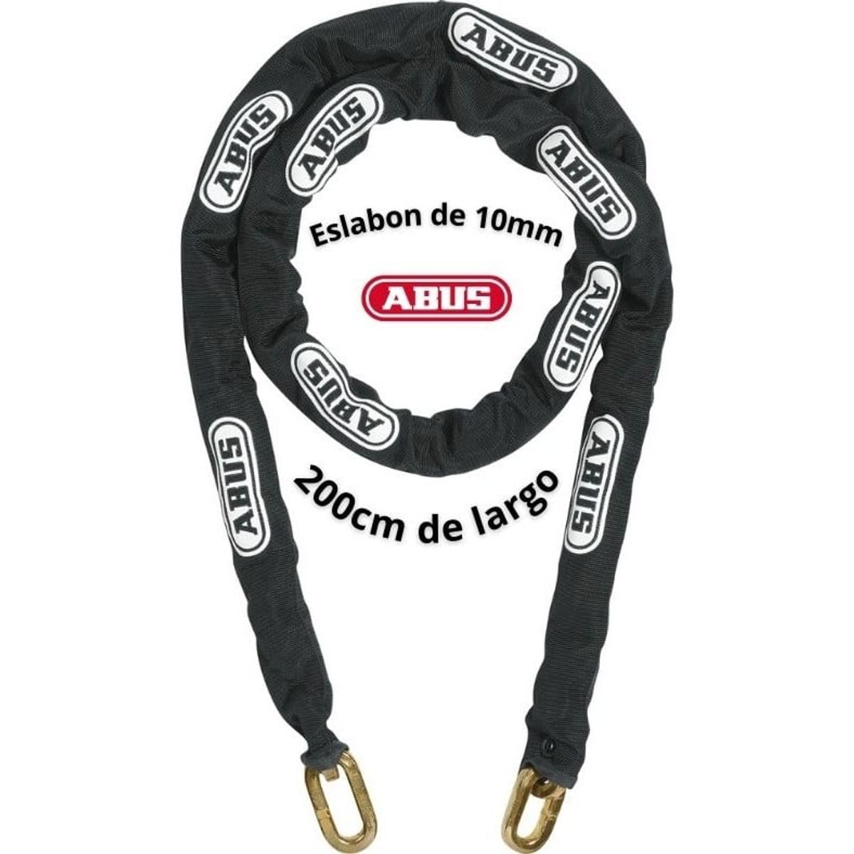 ABUS - Cadena Acero Serie 10KS 200cm Endurecido Alta Seguridad