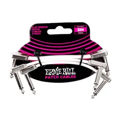 ERNIE BALL - Pack 3 Cable Patch Flat Ribbon P06384 7 CM White