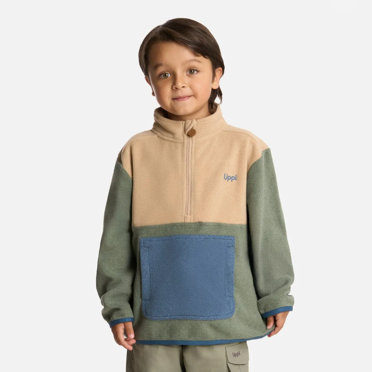 LIPPI - Polar Niño Forest 14 Zip Sweatshirt Jade Oscuro Lippi