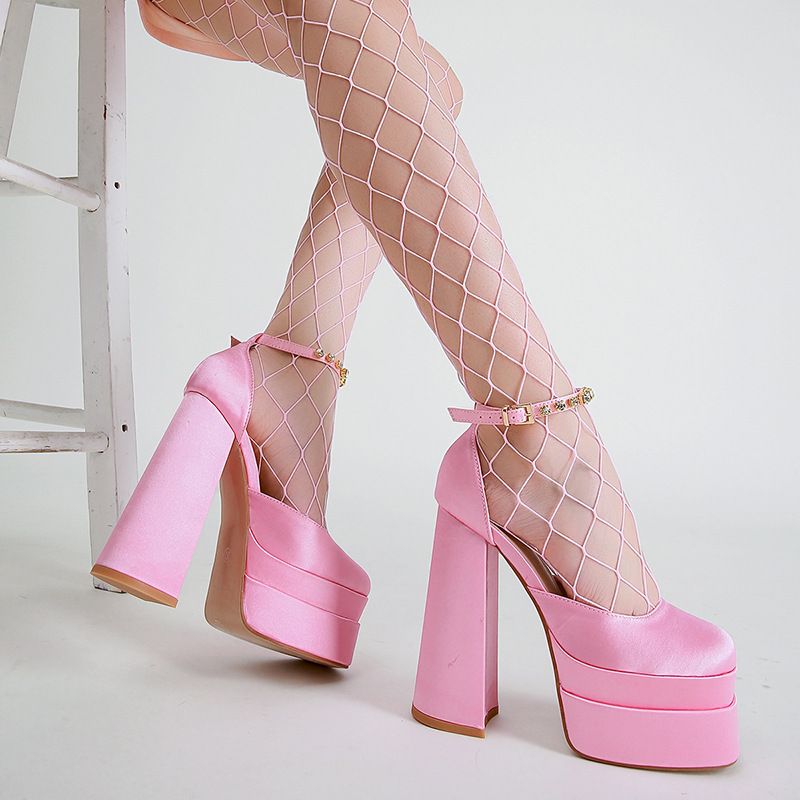 TIOZONEY - Zapatos de tacón rosa Mujer.