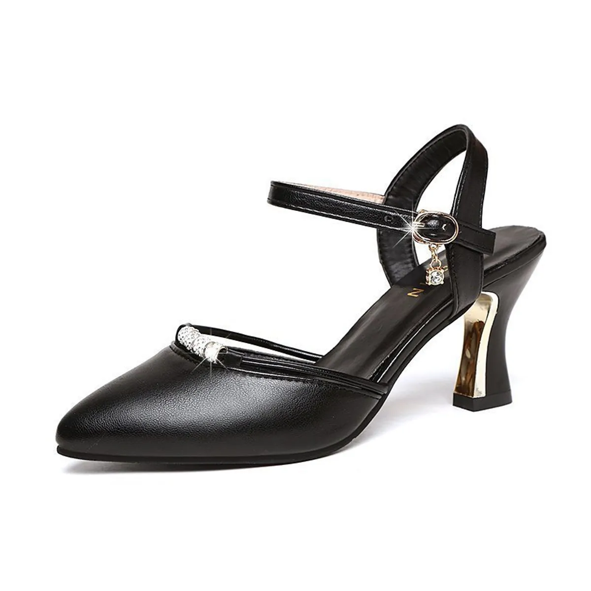 TIOZONEY - Zapatos de tacón con hebilla para mujer