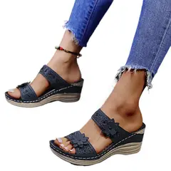 TIOZONEY - Sandalia Mujer -Azul.