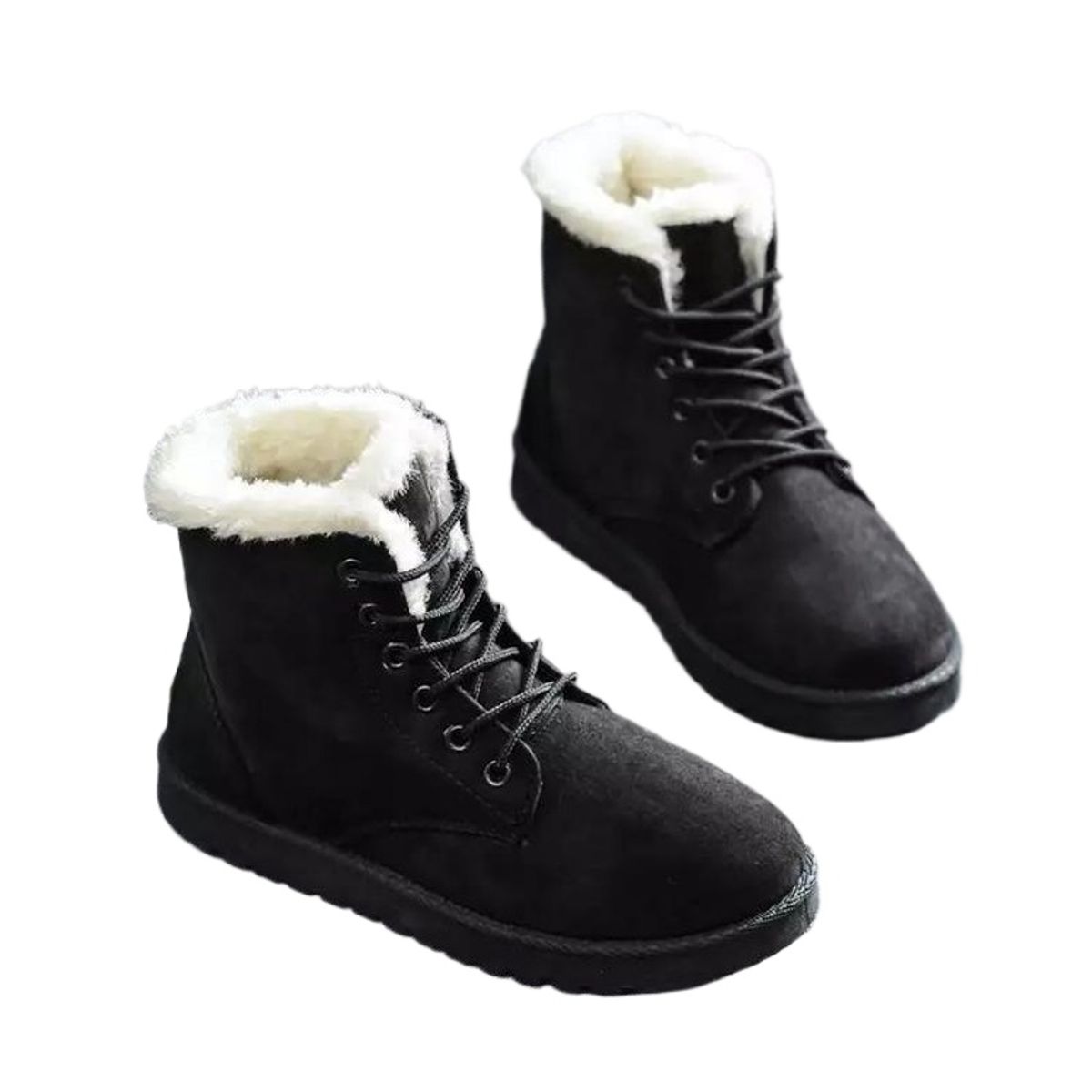 TIOZONEY - Botas de nieve cortas de felpa para mujer