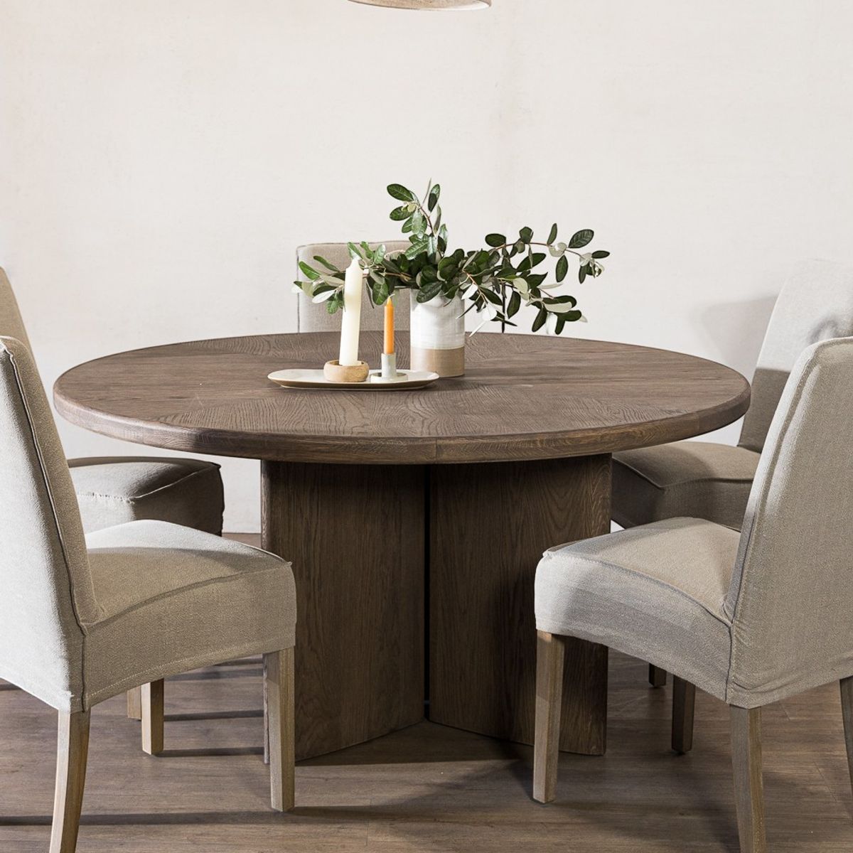 AMOBLE - Mesa De Comedor Asola Café Redondo