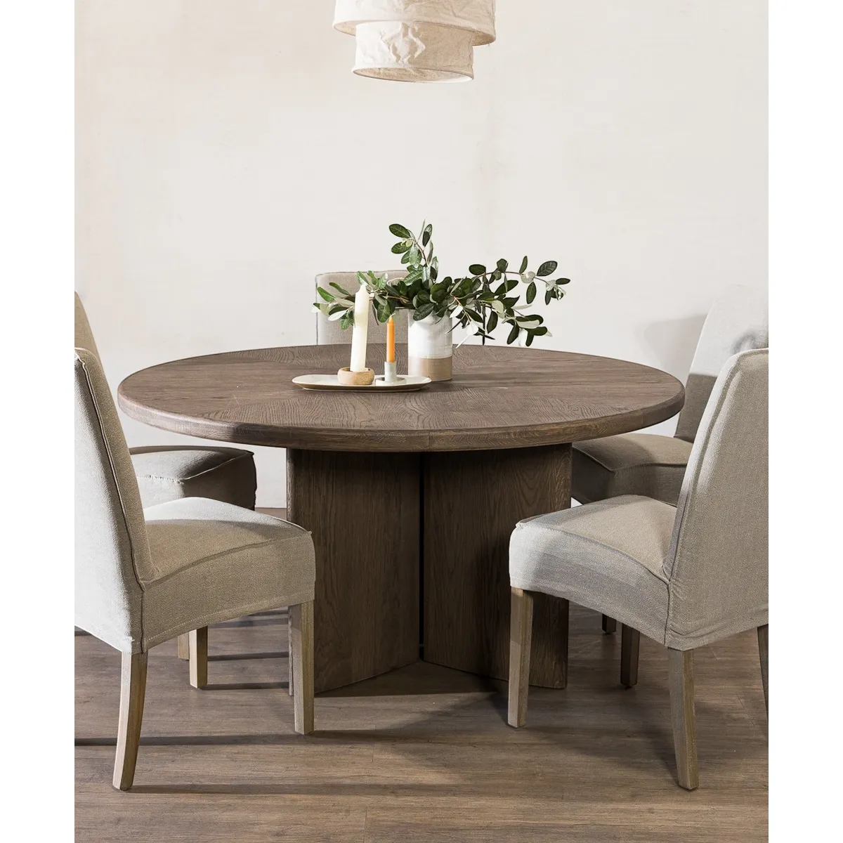 AMOBLE - Mesa De Comedor Asola Café Redondo