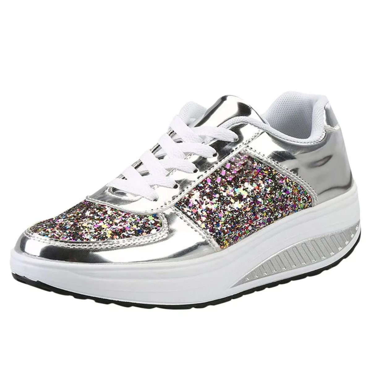 TIOZONEY - Zapatillas casuales para Mujer - Plata