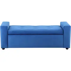 BODEVIR - Banqueta Baul Lawin 2C Felpa 30 Azul Rey