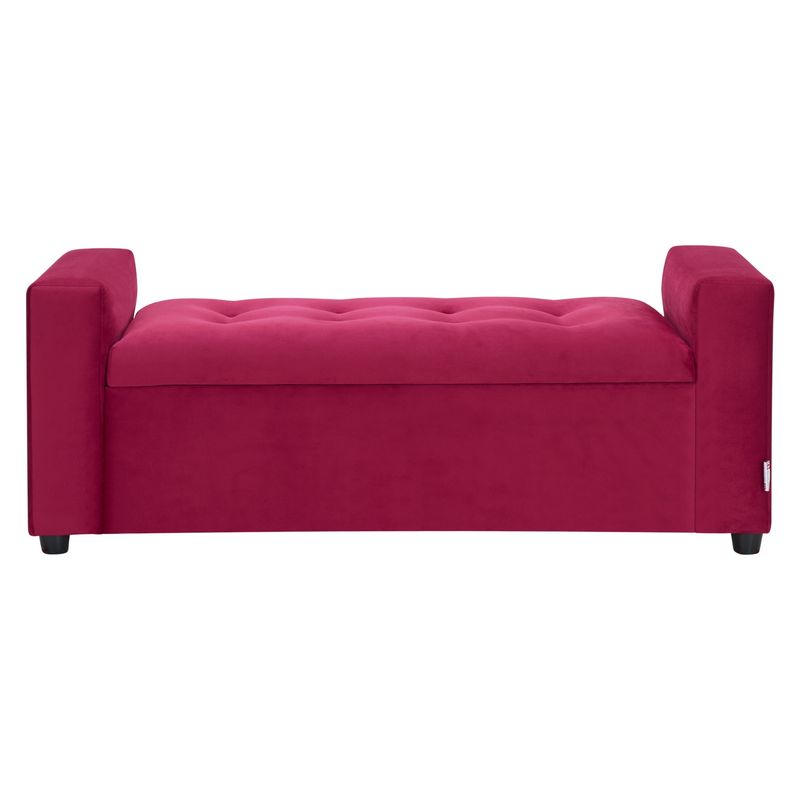 BODEVIR - Banqueta Baul Lawin 2C Felpa 30 Burdeo