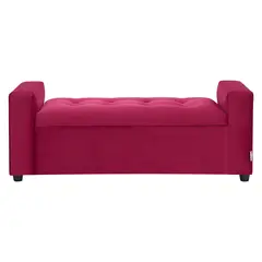 BODEVIR - Banqueta Baul Lawin 2C Felpa 30 Burdeo
