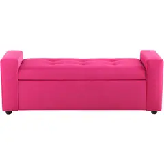 BODEVIR - Banqueta Baul Lawin 2C Felpa 30 Fucsia