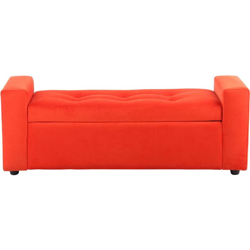 BODEVIR - Banqueta Baul Lawin 2C Felpa 30 Naranja
