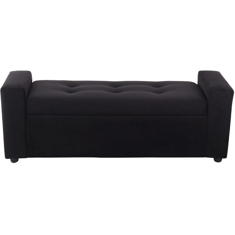 BODEVIR - Banqueta Baul Lawin 2C Felpa 30 Negro