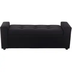 BODEVIR - Banqueta Baul Lawin 2C Felpa 30 Negro