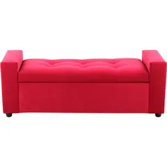 BODEVIR - Banqueta Baul Lawin 2C Felpa 30 Rojo