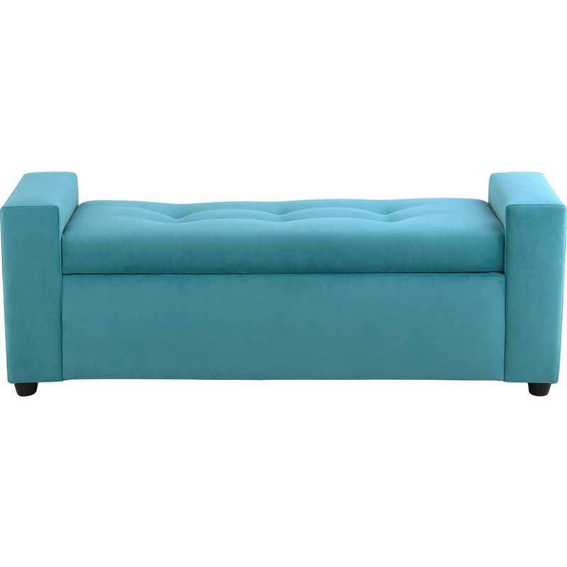 BODEVIR - Banqueta Baul Lawin 2C Felpa 30 Turquesa