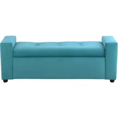 BODEVIR - Banqueta Baul Lawin 2C Felpa 30 Turquesa
