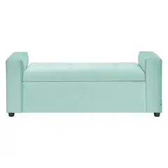 BODEVIR - Banqueta Baul Lawin 2C Felpa 30 Verde Agua
