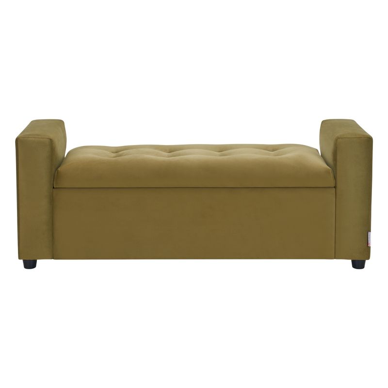 BODEVIR - Banqueta Baul Lawin 2C Felpa 30 Verde Musgo