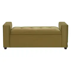 BODEVIR - Banqueta Baul Lawin 2C Felpa 30 Verde Musgo