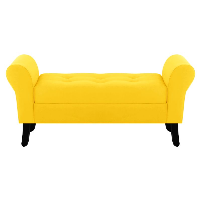 BODEVIR - Banqueta Baul Lua 2C Felpa 20 Amarillo