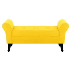 BODEVIR - Banqueta Baul Lua 2C Felpa 20 Amarillo