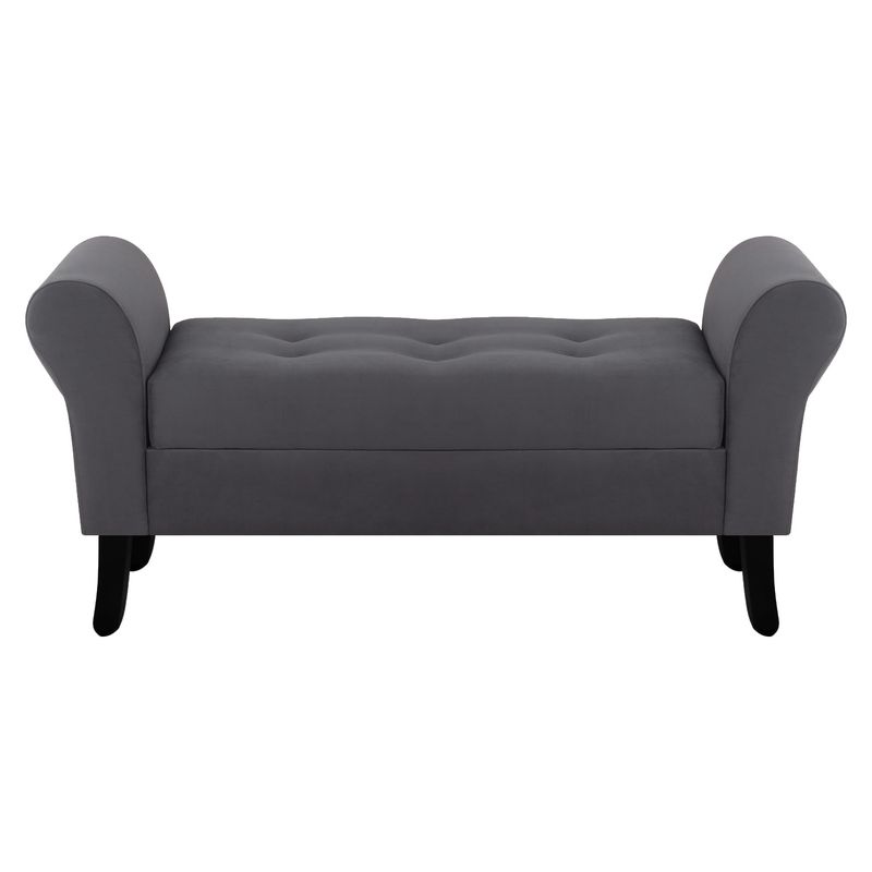 BODEVIR - Banqueta Baul Lua 2C Felpa 20 Gris