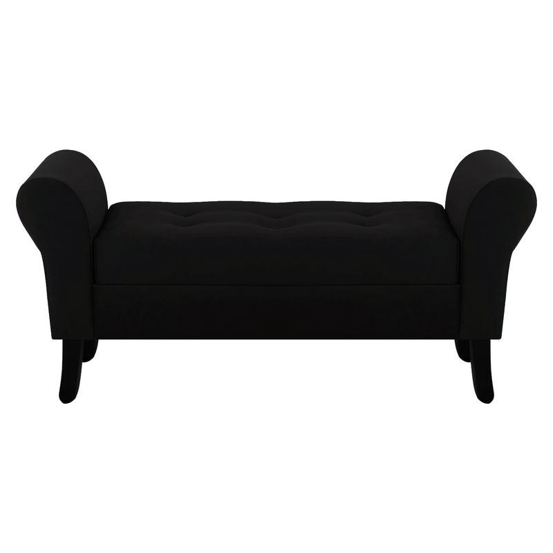 BODEVIR - Banqueta Baul Lua 2C Felpa 20 Negro